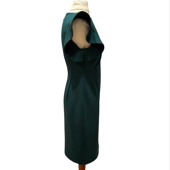 Calvin Klein Green Ruffle Sleeve Sheath Dress Green Size 4 Cocktail Party - Picture 4 of 10